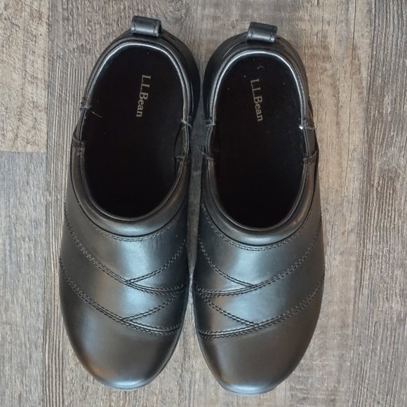 LL Bean Black Comfort Mocs Size 7 Wide - Picture 2 of 8